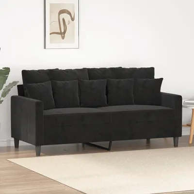 Produktbild von Design Möbel 2-Sitzer-Sofa Schwarz 140 cm Samt - 2024 Neu