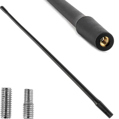 Zdjęcie produktu dla Uniwersalny maszt anteny samochodowej 33cm ANTM12 AMIO-04162 z adapterem 5mm/6mm