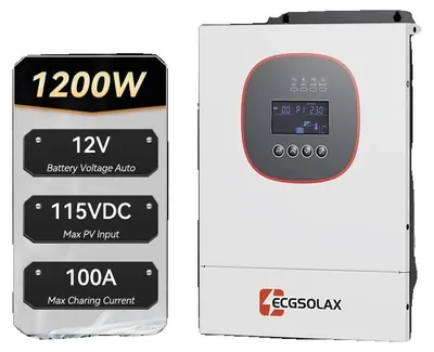 Productafbeelding van Hybride omvormer met zonne-energie, MPPT-laadregelaar, geschikt voor netonafhankelijk gebruik, 220-240V, 1.2kW, 12V