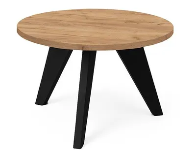 Produktbild von DEKORI_INTERIORS, LORA Couchtisch, 75 cm – minimalistisch, leicht und zeitlos für moderne Interieurs (Eiche Craft Golden/Schwarz)