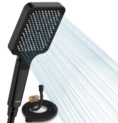 Produktbild von Duschkopf mit Schlauch 2M, Hochdruck Regendusche, 9.5L/min Durchflussbegrenzer, Wassersparend 40%, Chrom