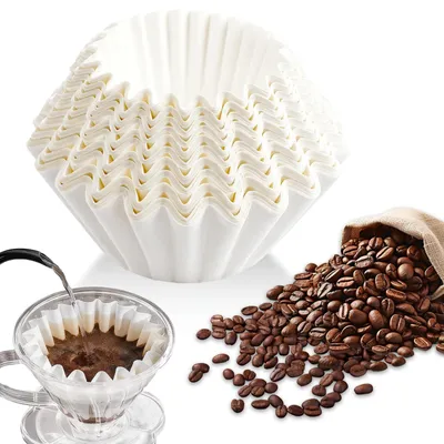 Kaffeefilter 80/200 mm, 100 Stück, Papier, weiß, für Kaffeemaschinen
