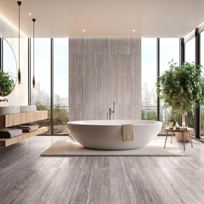 Immagine prodotto di CASA39 Gres porcellanato effetto travertino Grigio 75x150 cm Ragno Realstone_Travertino