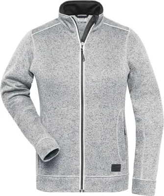 Produktbild von Pflegeleichte Strickfleece-Jacke white-melange/carbon, Gr. S