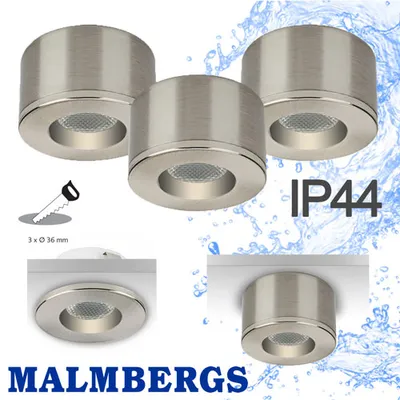Produktbild von 3er Set LED Spots Einbau & Aufbau dimmbar Alu IP44 36mm