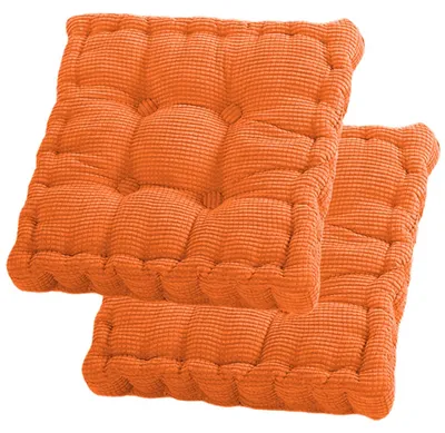 Sitzkissen-Set 2er-Pack 40x40 cm, orangerot, Baumwolle