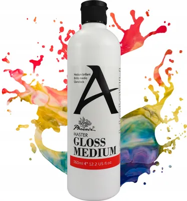 Obrázok produktu pre Akrylové médium lesklé 360 ml Phoenix – riedidlo na akrylové farby s vysokým leskom pre umelcov