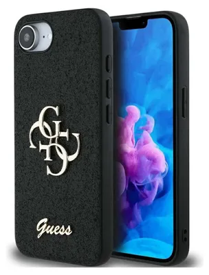 Image de GUESS étui compatible IPHONE 16e (SE 4 2025) GUHCPSE4HG4SGK (Fixed Glitter Big 4G) black