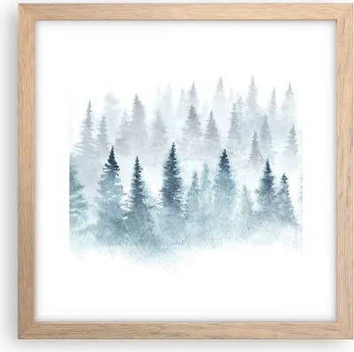 Produktbild von Gerahmtes Poster - Rahmen in heller Eiche - Bäume Wald Natur - 30x30 cm - Wand Bild - Wanddeko - Wandbilder - Kunstposter - Wandposter - Bilderrahmen - Bilder - Kunstdruck - Wandbild - P2NAC30x30-3981