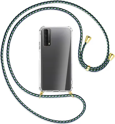 Produktbild von Handykette Backcover-Schutzhülle mit Band (Metall goldfarben) für Huawei P smart 2021 - Blautöne