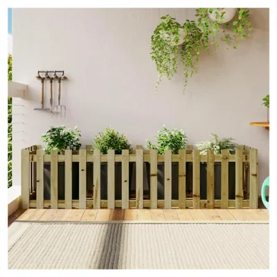 Produktbild von Hochbeet mit Lattenzaun-Design 200x50x50 cm aus imprägniertem Kiefernholz