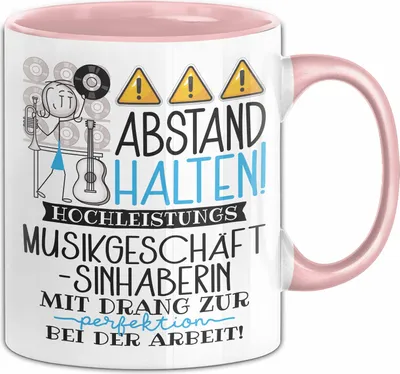 Produktbild von Musikgeschäftsinhaberin Tasse Geschenk Lustig Abstand Halten Hochleistungs-Musikgeschäftsinhaberin Mit Drang Zur Perfektion Bei Der Arbeit (Rosa)