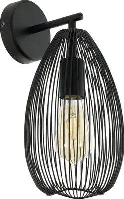 Produktbild von EGLO Wandlampe Clevedon, 1 flammige Wandleuchte, Material: Stahl, Farbe: Schwarz, Fassung: E27