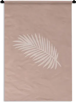 Produktbild von MuchoWow® Wandteppich Wandbehang Sommer - Palmblatt - Rosa 90x135 cm Tapisserie Dekoration Wandtuch - Baumwolle - Wandskulptur