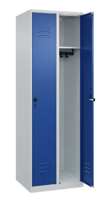 Produktbild von CP Spind Classic Plus lichtgrau, enzianblau 080000-20 S10004, 2 Schließfächer 60,0 x 50,0 x 185,0 cm