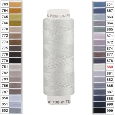 100m / 1 Spule Unipoly 120 TEX14x2 Polyester weißgrau