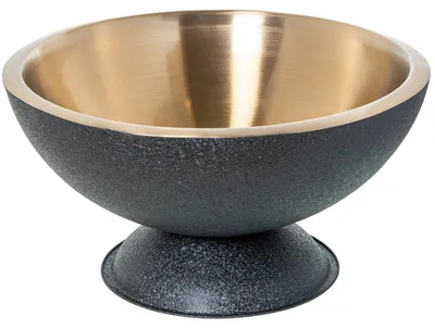 Flaschenkühler aus Edelstahl, mattgold/schwarz, 43x43x22 cm