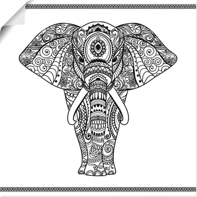 Produktbild von ARTland Poster Elefant in Mandala Größe: 40x40 cm