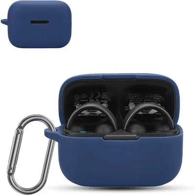 Productafbeelding van Hoofdtelefoonhoesje - Oordopjes Case - Bescherming Oordopjes - Huidvriendelijk Siliconen - 10.6 x 9.4 x 3.1 cm - Blauw