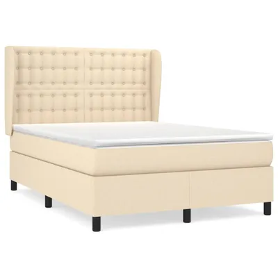 Produktbild von Boxspringbett mit Matratze Creme 140x190 cm Stoff