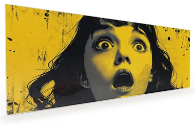 Produktbild von Küchenrückwand Spritzschutz Glas mit Motiv Schreiendes Portrait 40 x 40 cm