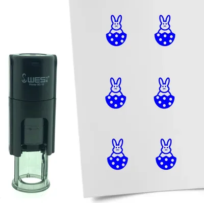 Produktbild von CombiCraft Selbstfärbender Stempel 'Hase in Ei' in der Farbe Blau, Ø10mm