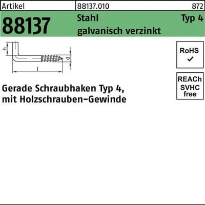 Produktbild von Reyher Ger. Schraubhaken Art. 4 30mm vz (100 Stück)