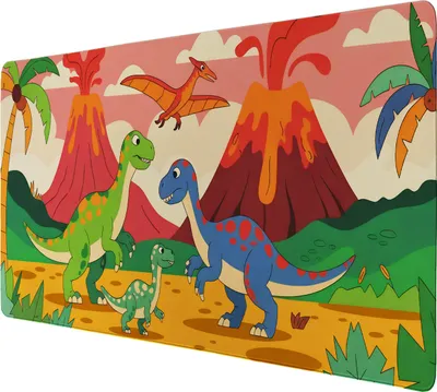 Produktbild von Dinosaurier Vulkan Landschaft Schreibtischunterlage 89x40cm XXL Mauspad
