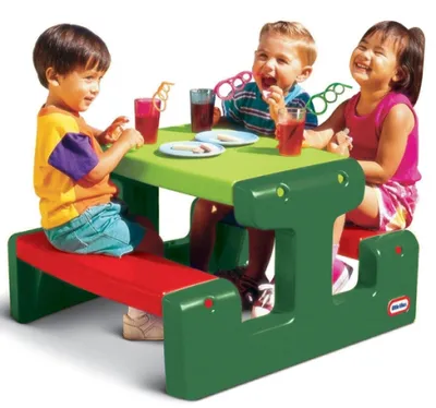 Image de LITTLE TIKES : Table de pique-nique pour enfants, couleur vert vif