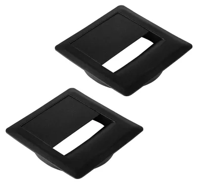 Produktbild von CAVO Kabeldurchlass 93 x 93 mm Ø 80 mm schwarz – Kabeldurchführung Schreibtisch (2er Set)