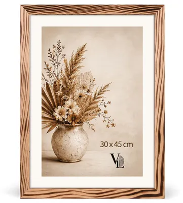 Produktbild von Velora H&L Bilderrahmen 30 x 45 cm geflammt - Echtholzrahmen mit Acrylglas, Fotorahmen, Posterrahmen für Bilder, Fotos, Puzzels und Urkunden