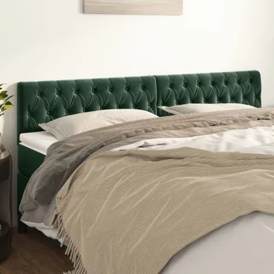 Produktbild von Cloris Designermöbel Kopfteile 2er Set Dunkelgrün 90x7x78/88 cm Samt 2024 Neu