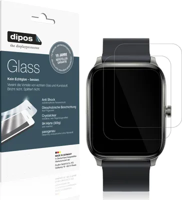 Produktbild von 1x Schutzfolie für Haylou GST Smartwatch - Anti-Shock 9H Folie dipos Glass Kunststoffglas
