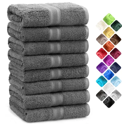 Productafbeelding van NatureMark handdoekenset (8 stuks) - 100% katoen - Absorberende en duurzame handdoeken