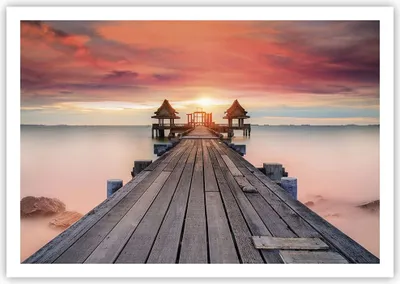Produktbild von Poster - Poster ohne Rahmen - Brücke Holz Spaziergang - 100x70 cm - Wand Bild - Wanddeko - Wandbilder - Kunstposter - Wandposter - Bilder - Kunstdruck - Wanddekoration - Wandbild - P2XAA100x70-4916