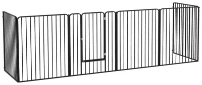 Produktbild von Modulare Stahl-Hundebox mit 6 Paneelen fš¹r gro?e Hunde, 164 x 83 x 100 cm, schwarz