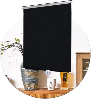 Produktbild von Draagbares Raamgordijn - 60x125cm - Zonenschutz und Privatsphäre - Boorlos installieren - Schwarz