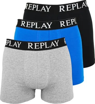 Produktbild von Replay Trunk BOXER Style 01/C Basic Cuff Logo im 3er Pack