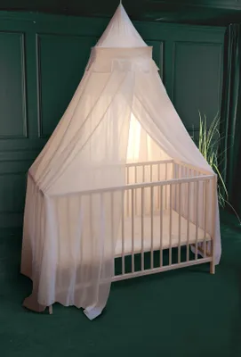 Productafbeelding van Deconet Baby-muggennet "Kasteel" van katoen – bovenste frame 40 x 40 cm / omtrek 800 cm, WIT – voor baby's