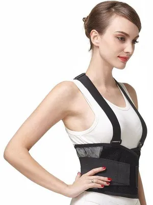 Produktbild von Famanu Rückenstütze Atmungsaktiv mit Riemen für niedrige Rückenschmerzen - XL