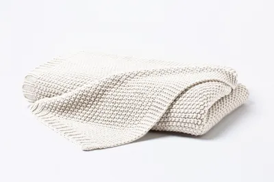 Produktbild von Hahn Primera Strickdecke Kuscheldecke Perlmuster 130x170 cm wollweiß  545001-000