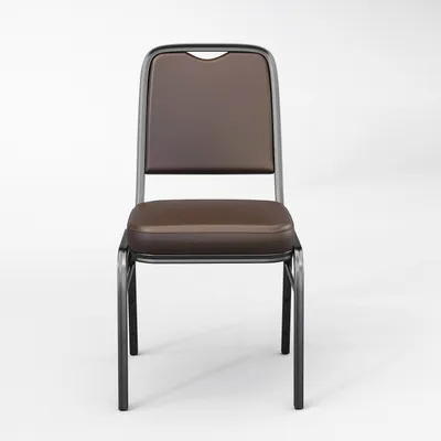 Produktbild von 2er-Set ENZIO | Bistrostuhl | Braun | Leder | Bankettstühle Stapelbar, Saalstühle, Konferenzstuhl