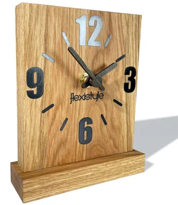 Produktbild von Omgoods – Moderne Wanduhr aus Holz in Schwarz und Eiche