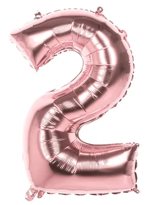 Produktbild von XL Folienballons Zahl 86 cm groß - Rose Gold - Luft oder Helium Luftballons Zahl 2 - Folienballon 86 cm