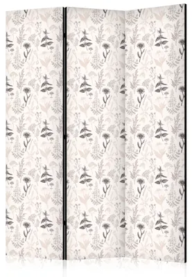 Immagine prodotto di Pannello divisorio PARAVENT a 3 ante, stampato su un solo lato, pieghevole, motivo: fiori e erbe, dimensioni: 135 cm x 172 cm