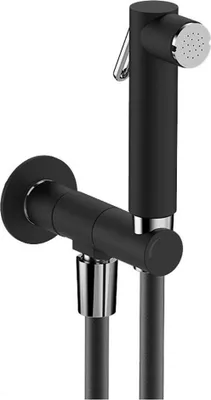 Produktbild von Sapho Wandventil mit Handbrause und Sicherheitssperre, rund, schwarz matt