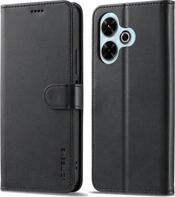 Produktbild von Hülle für Xiaomi Redmi 13 4G, Klapphüllen Brieftasche Leder Magnetverschluss Ständer Schutzhülle Schwarz