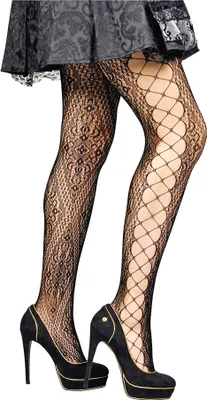 Produktbild von Damen Netzstrumpfhose mit Spitze - Schwarz