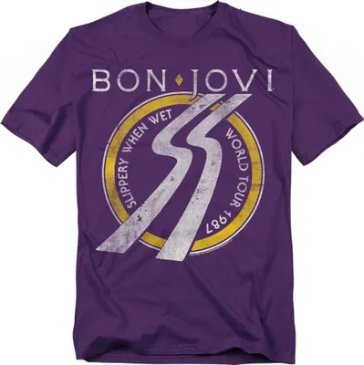Immagine prodotto di Bon Jovi - Maglietta "Slippery When Wet" per uomo/donna Unisex TV20674 (4XL) (Viola)