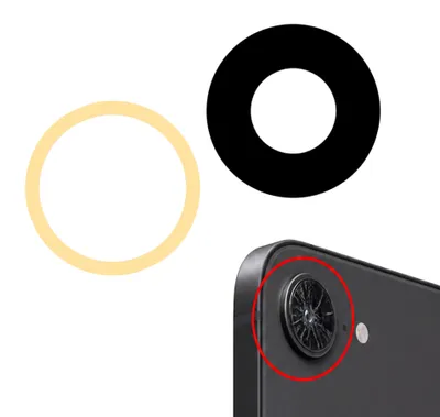 Produktbild von iPhone 16e 17e Original OEM Saphir Kamera Glas Linse Reparatur Set mit Kleber Glue